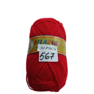 FIR ALPACA -30% LANA + 70% ACRYL, 250m/100g, COD 567- ROSU
