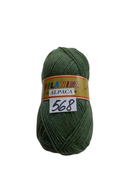 FIR ALPACA -30% LANA + 70% ACRYL, 250m/100g, COD 568- VERDE