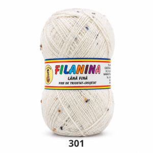 Fir Merinos 100% cu Nopeuri Alb Natur Cod 301 – Lână Fină pentru Tricotat și Croșetat 400m/100gr