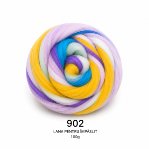 Lână pentru împâslit 100 g Degrade Unicorn cod 902 Filanina