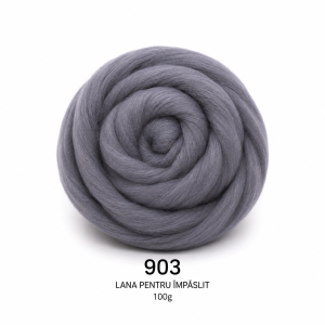 Lână pentru împâslit 100 g Gri Închis cod 903 Filanina