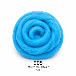 Lână pentru împâslit 100 g Turcoaz Deschis cod 905 Filanina