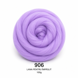 Lână pentru împâslit 100 g Mov cod 906 Filanina