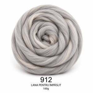 Lână pentru împâslit 100 g Gri Deschis cod 912 Filanina