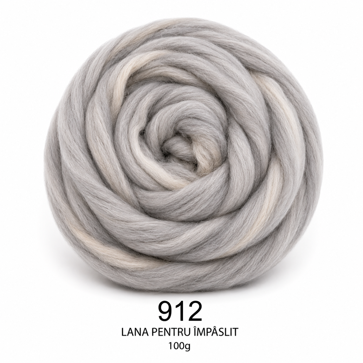 Lână pentru împâslit 100 g Gri Deschis cod 912 Filanina
