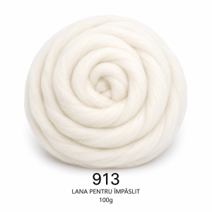 Lână pentru împâslit 100 g Alb Natur cod 913 Filanina