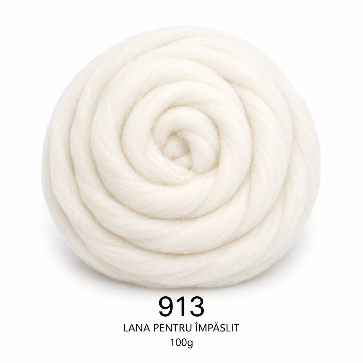 Lână pentru împâslit 100 g Alb Natur cod 913 Filanina