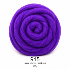 Lână pentru împâslit 100 g Mov Închis cod 915 Filanina