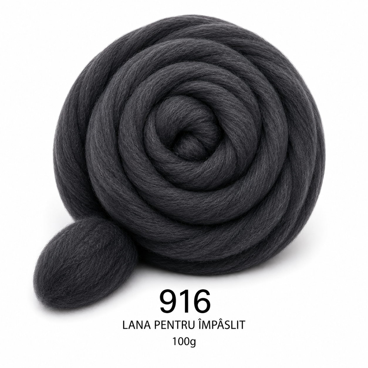 Lână pentru împâslit 100 g Negru cod 916 Filanina