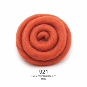 Lână pentru împâslit 100 g Cărămiziu cod 921 Filanina