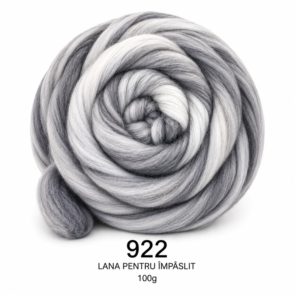 Lână pentru împâslit 100 g Gri Melanj cod 922 Filanina