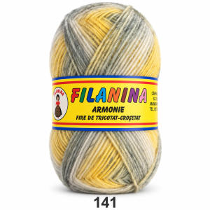 Filanina Armonie lână merinos 100% degrade Cod 141 galben gri bej