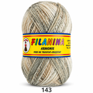 Filanina Armonie lână merinos 100% degrade Cod 143 bej gri deschis