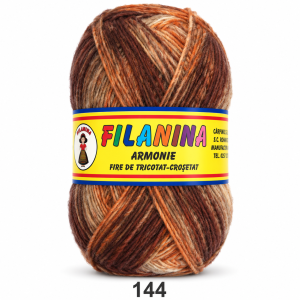 Filanina Armonie lână merinos 100% degrade Cod 144 maro cărămiziu bej